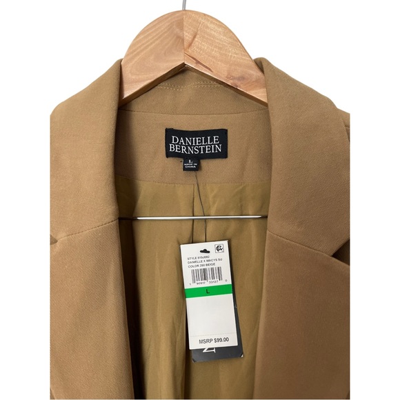 NWT Danielle Bernstein Women's Flap Pockets Work Wear One-Button Blazer L 2563 - Picture 2 of 5